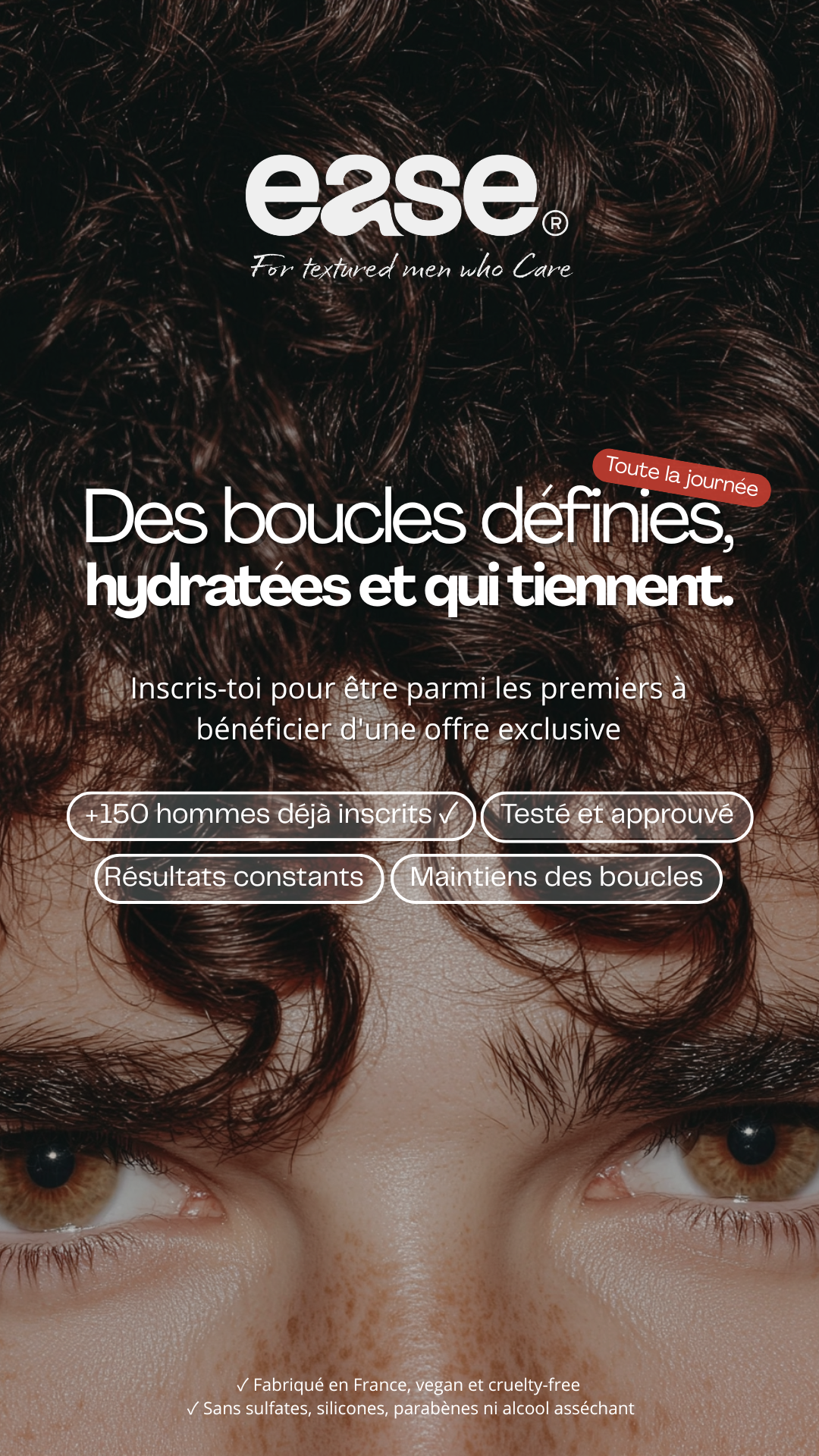 Homme cheveux bouclés